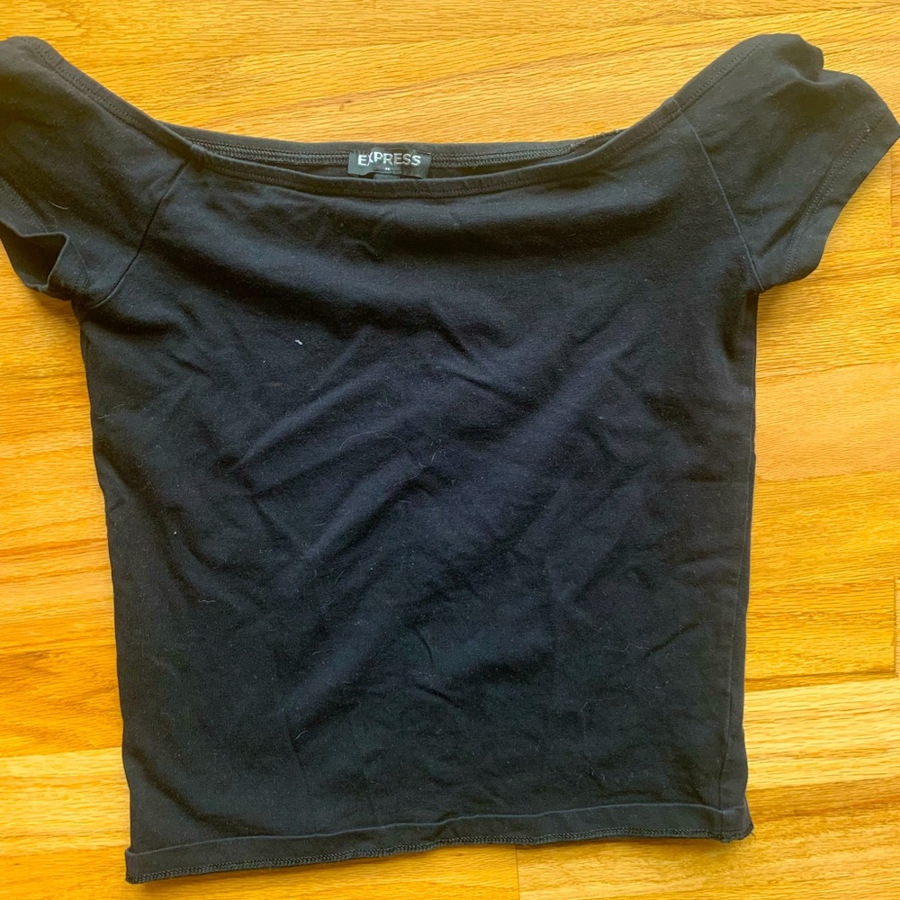 Express black off the shoulder top